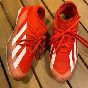 Adidas X Crazyfast League Firm Ground Junior Sneakers Cleats Solar Red Size 2.5Y